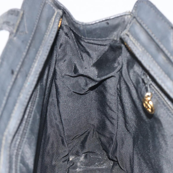 CHANEL Matelasse Tote Bag Patent Leather Black Gold CC Auth 194245