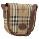 Burberrys Nova Check Shoulder Bag PVC Beige Gold Auth 194246-1