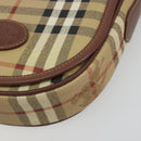 Burberrys Nova Check Shoulder Bag PVC Beige Gold Auth 194246-9