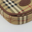 Burberrys Nova Check Shoulder Bag PVC Beige Gold Auth 194246-14