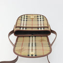 Burberrys Nova Check Shoulder Bag PVC Beige Gold Auth 194246-10