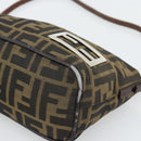 FENDI Zucca Canvas Hand Bag Brown Black Auth 194247-8