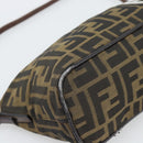 FENDI Zucca Canvas Hand Bag Brown Black Auth 194247-15