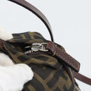 FENDI Zucca Canvas Hand Bag Brown Black Auth 194247-10
