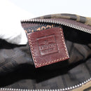 FENDI Zucca Canvas Hand Bag Brown Black Auth 194247-18