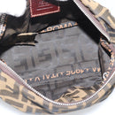 FENDI Zucca Canvas Hand Bag Brown Black Auth 194247-11
