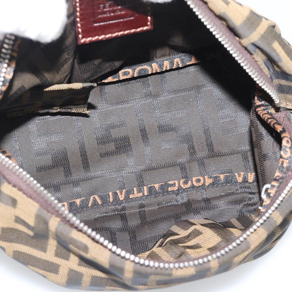 FENDI Zucca Canvas Hand Bag Brown Black Auth 194247