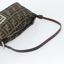 FENDI Zucca Canvas Hand Bag Brown Black Auth 194247-7