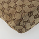 GUCCI GG Canvas Shoulder Bag Beige Silver 35098 Auth 194248-16