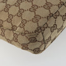 GUCCI GG Canvas Shoulder Bag Beige Silver 35098 Auth 194248-18