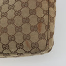 GUCCI GG Canvas Shoulder Bag Beige Silver 35098 Auth 194248-8