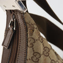 GUCCI GG Canvas Shoulder Bag Beige Silver 35098 Auth 194248-10