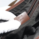 GUCCI GG Canvas Shoulder Bag Beige Silver 35098 Auth 194248-12