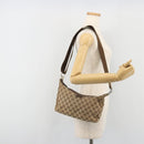 GUCCI GG Canvas Shoulder Bag Beige Silver 35098 Auth 194248-26