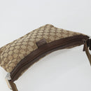 GUCCI GG Canvas Shoulder Bag Beige Silver 35098 Auth 194248-6