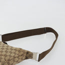 GUCCI GG Canvas Shoulder Bag Beige Silver 35098 Auth 194248-14