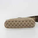 GUCCI GG Canvas Shoulder Bag Beige Silver 35098 Auth 194248-5