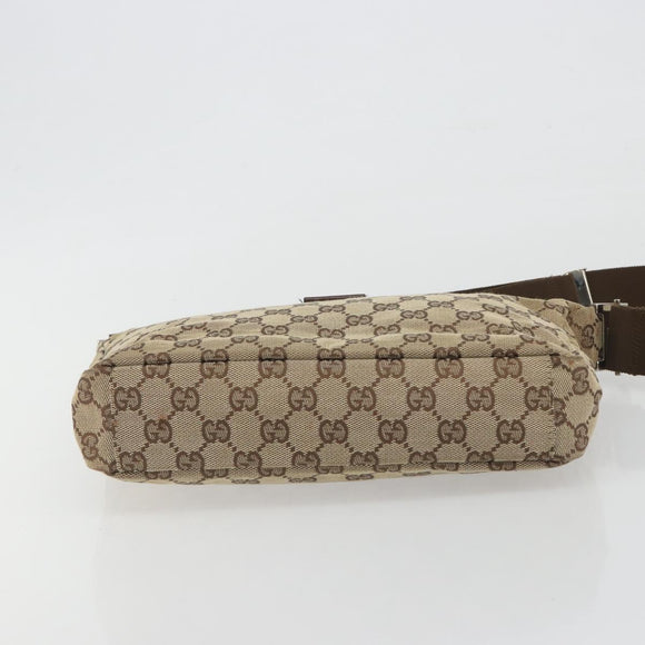 GUCCI GG Canvas Shoulder Bag Beige Silver 35098 Auth 194248