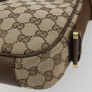GUCCI GG Canvas Shoulder Bag Beige Gold 92736 Auth 194249V-12