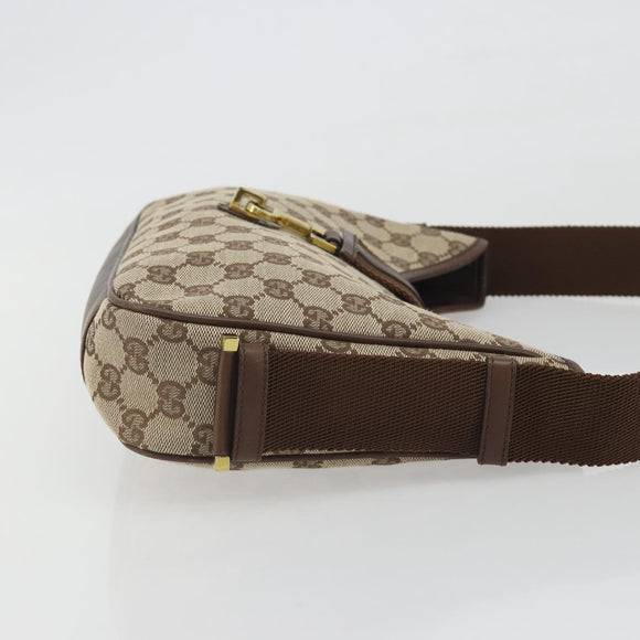 GUCCI GG Canvas Shoulder Bag Beige Gold 92736 Auth 194249V