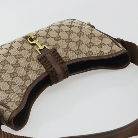 GUCCI GG Canvas Shoulder Bag Beige Gold 92736 Auth 194249V