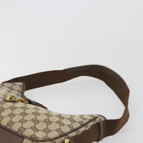 GUCCI GG Canvas Shoulder Bag Beige Gold 92736 Auth 194249V