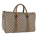 GUCCI GG Supreme Web Sherry Line Hand Bag PVC Beige Gold 39 02 041 Auth 194253-1