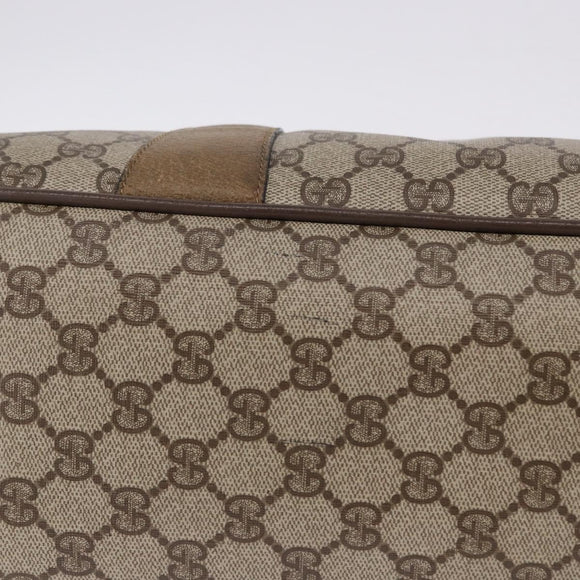GUCCI GG Supreme Web Sherry Line Hand Bag PVC Beige Gold 39 02 041 Auth 194253