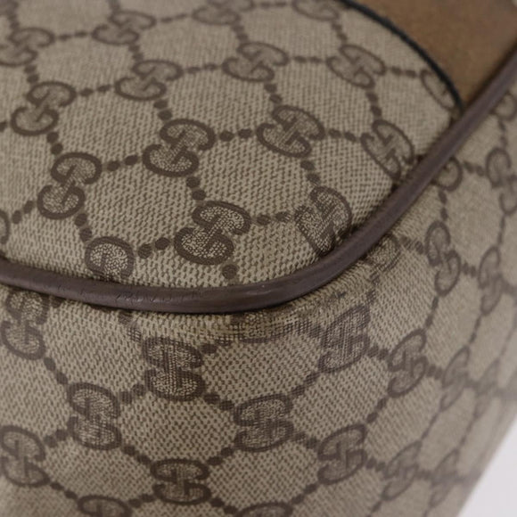 GUCCI GG Supreme Web Sherry Line Hand Bag PVC Beige Gold 39 02 041 Auth 194253