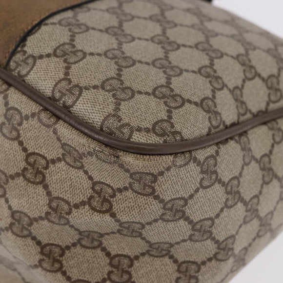 GUCCI GG Supreme Web Sherry Line Hand Bag PVC Beige Gold 39 02 041 Auth 194253