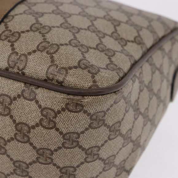 GUCCI GG Supreme Web Sherry Line Hand Bag PVC Beige Gold 39 02 041 Auth 194253