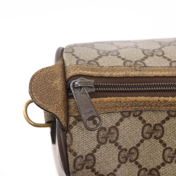 GUCCI GG Supreme Web Sherry Line Hand Bag PVC Beige Gold 39 02 041 Auth 194253