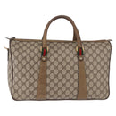 GUCCI GG Supreme Web Sherry Line Hand Bag PVC Beige Gold 39 02 041 Auth 194253-13