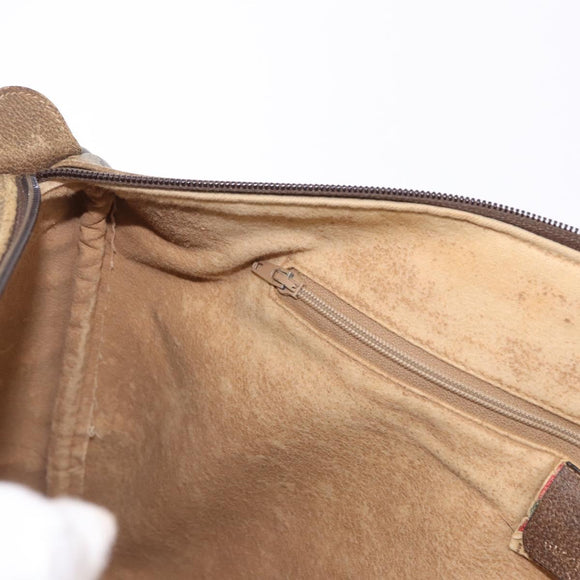 GUCCI GG Supreme Web Sherry Line Hand Bag PVC Beige Gold 39 02 041 Auth 194253