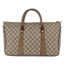 GUCCI GG Supreme Web Sherry Line Hand Bag PVC Beige Gold 39 02 041 Auth 194253-2
