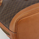 CELINE Macadam Canvas Shoulder Bag PVC Leather Brown Gold Auth 194254A-15