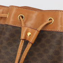 CELINE Macadam Canvas Shoulder Bag PVC Leather Brown Gold Auth 194254A-18