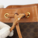 CELINE Macadam Canvas Shoulder Bag PVC Leather Brown Gold Auth 194254A-10