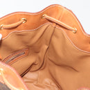 CELINE Macadam Canvas Shoulder Bag PVC Leather Brown Gold Auth 194254A-21