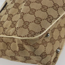 GUCCI GG Canvas Hand Bag Beige Silver 113019 Auth 194256-13