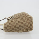 GUCCI GG Canvas Hand Bag Beige Silver 113019 Auth 194256-5