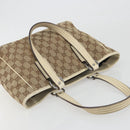 GUCCI GG Canvas Hand Bag Beige Silver 113019 Auth 194256-6