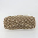 GUCCI GG Canvas Hand Bag Beige Silver 113019 Auth 194256-9