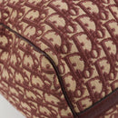 Christian Dior Trotter Canvas Boston Bag Red Gold Auth 194262-11
