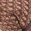 Christian Dior Trotter Canvas Boston Bag Red Gold Auth 194262-13
