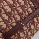 Christian Dior Trotter Canvas Boston Bag Red Gold Auth 194262-14