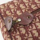 Christian Dior Trotter Canvas Boston Bag Red Gold Auth 194262-15