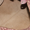 Christian Dior Trotter Canvas Boston Bag Red Gold Auth 194262-16
