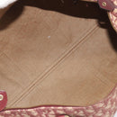 Christian Dior Trotter Canvas Boston Bag Red Gold Auth 194262-17