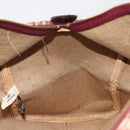 Christian Dior Trotter Canvas Boston Bag Red Gold Auth 194262-18